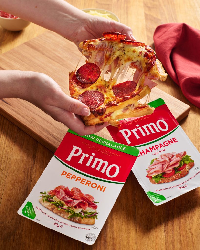 Primo small goods being used on a home made pizze